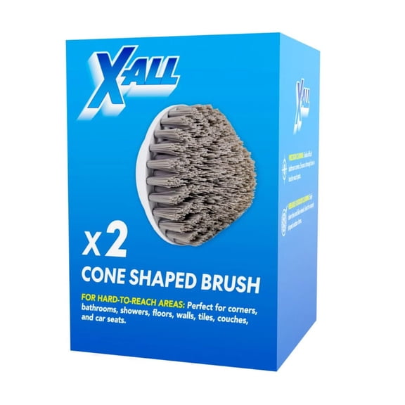 X-All 2 Pieces Cone Shaped Brush Replacement for X-All Power Scrubber Ideal for Hard-to-Reach Areas Like Corners, Couches and Car Seats