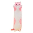 thumbnail image 1 of Almohada larga de peluche suave con forma de gato de dibujos animados, almohada de cuello con forma de animal realista, juguete de peluche, 1 of 5