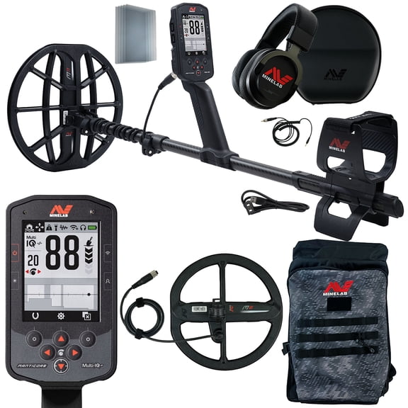 Minelab Manticore High Power Metal Detector with M9 9” DD Coil & Backpack – Waterproof Multi-Frequency Treasure Detector