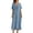 Sky Blue, variant on OSOLU Solid Color Women Casual Summer Dress V-Neck A-Line Midi Dress High Waist Short Sleeve Tie Waist Vacation Party Everyday Wear Comfort Sundress Dresses For Women 2025 Elegant Classy