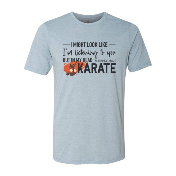 Karate Shirt, Thinking About Karate, Martial Arts Shirt, Karate Gift, Black Belt Shirt, Funny Shirts, Gift For Him, Martial Arts Gift, Stonewash Denim, XL