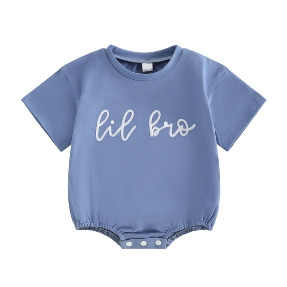 Ticikt Sibling Matching T-Shirts | Little Brother Shirts for Kids & Toddlers Announcement T-Shirt Kids Summer Short Sleeve Tees,Color:Blue,Size:0-3 Months