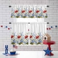 thumbnail image 3 of Independence Day Kitchen Curtains Valances 3 Piece Set, Watercolor Concubine Flower Rod Pocket Tier Curtain and Valance Drapes for Small Window 36 Inch Length for Bedroom Cafe, 3 of 9