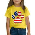thumbnail image 4 of BRGZLK American Flag Patriotic Shirt For Toddler Kids Funny Graphic Cotton T-Shirt Boys Girls Cute Round Neck Soft Short Sleeve Top Yellow 4-5 Years, 4 of 6