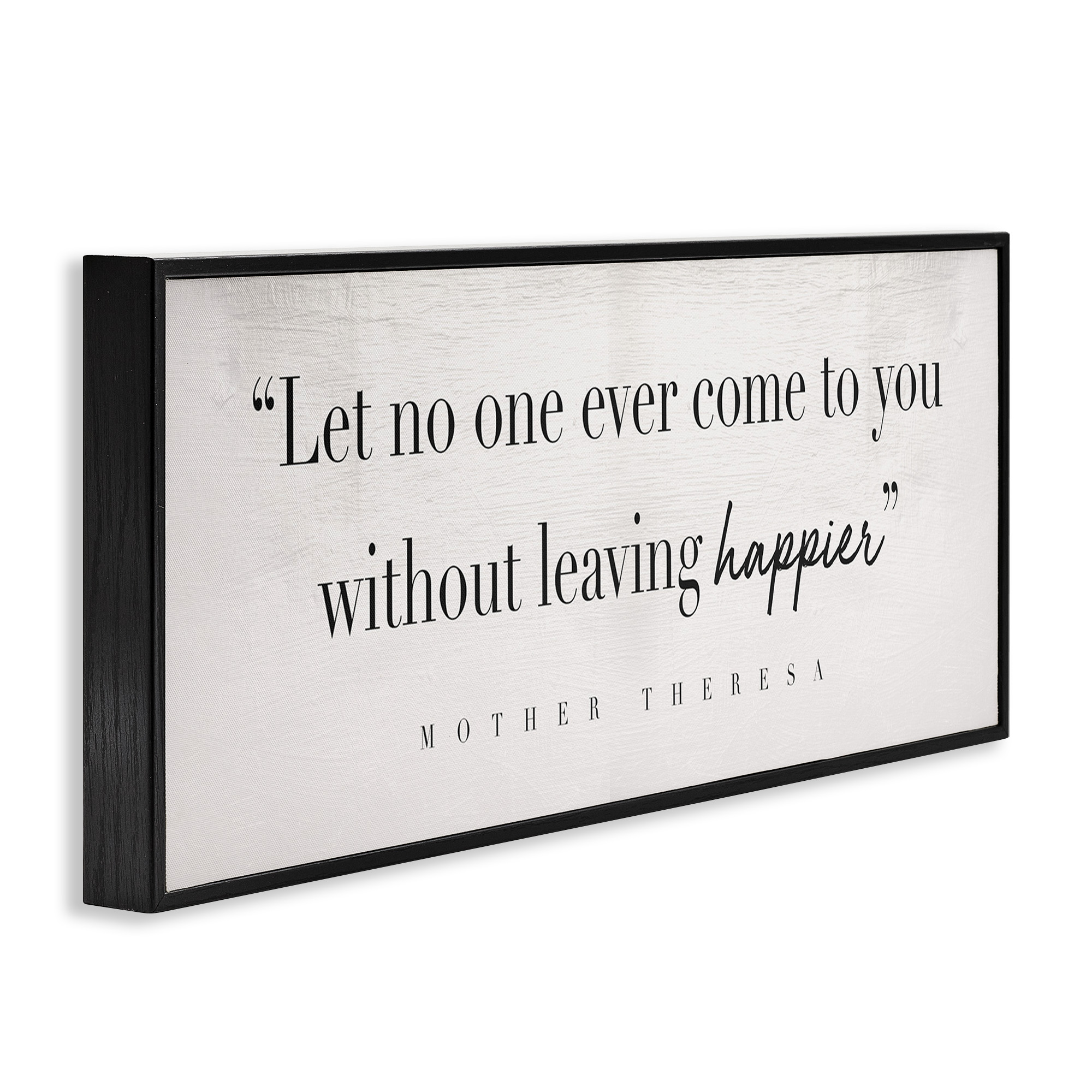 Stupell Industries Mother Theresa Inspirational Quote Typography Painting Black Framed Art Print Wall Art, 24 x 10