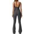 thumbnail image 5 of Coduop Women Adjustable Spaghetti Strap Jumpsuit Sleeveless Playsuit U-Back Yoga Workout Bodysuit, 5 of 7