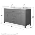 thumbnail image 4 of Beckett 60" Dark Gray Double Vanity & Giotto Quartz Top (3-Hole) & Nickel Trim, 4 of 5