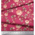 thumbnail image 2 of Soimoi Satin Silk Fabric Leaves & Camellias Floral Print Fabric by The Yard 42 Inch Wide, 2 of 3