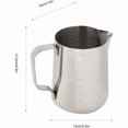 thumbnail image 3 of Jarra medidora de leche de acero inoxidable de 1000 ml, jarra de café para espumar con leche, 3 of 4
