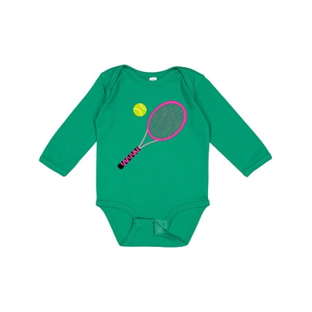 

Inktastic Pink Tennis Racket and Ball Gift Baby Boy or Baby Girl Long Sleeve Bodysuit