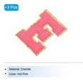 thumbnail image 3 of Uxcell Chenille Letter x Patches Large Size 3.15"x2.28" 3PCS(Hot Pink) Shape E, 3 of 7