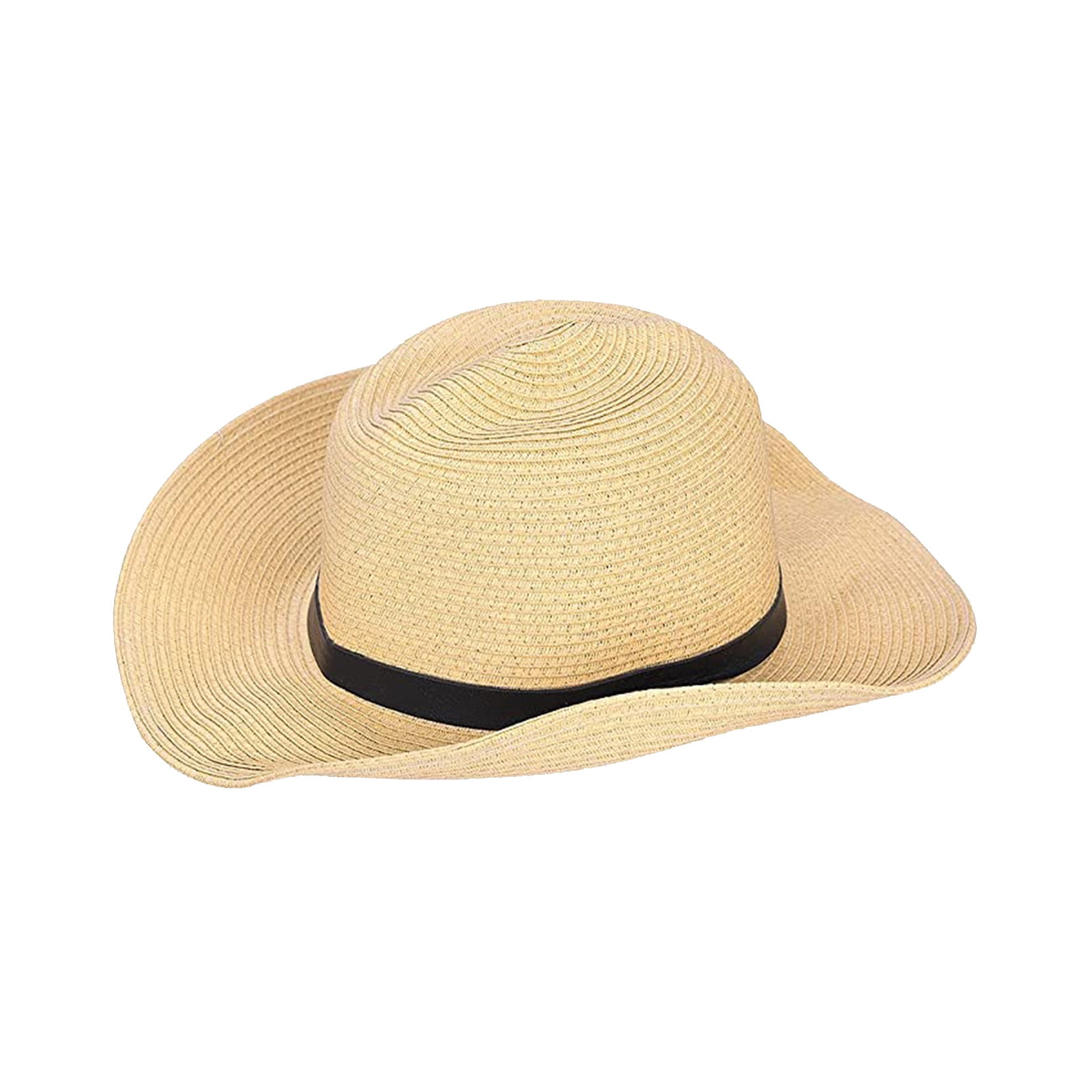 Straw Cowboy Hat Men And Women Widebrimmed Beach Hat Panama Fedora