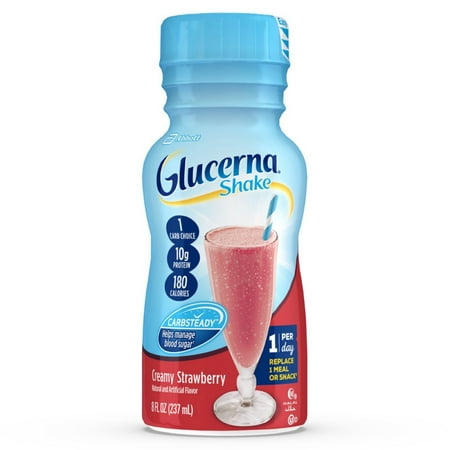 Branded Glucerna, Diabetes Nutritional Shake, To Help Manage Blood Sugar, Creamy Strawberry (8 fl. oz., 24 ct.) - Safe for Diabetes