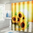 thumbnail image 4 of 71''x71'' Bathroom Shower Curtain Set + 12 Hook Rings Waterproof Sunflower Polyester Home Decor Gift, 4 of 9