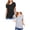 Black-Heather Grey, variant on Women's 2 Pack Short Sleeve Scoop Neck Rayon Spandex Jersey Top