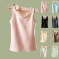 thumbnail image 2 of Gswybco Knit Ribbed Underwear Top for Women Crew Neck Sleeveless Soft Lightweight Vest Fall Warm Thick Solid Color Velvet Vest, 2 of 6