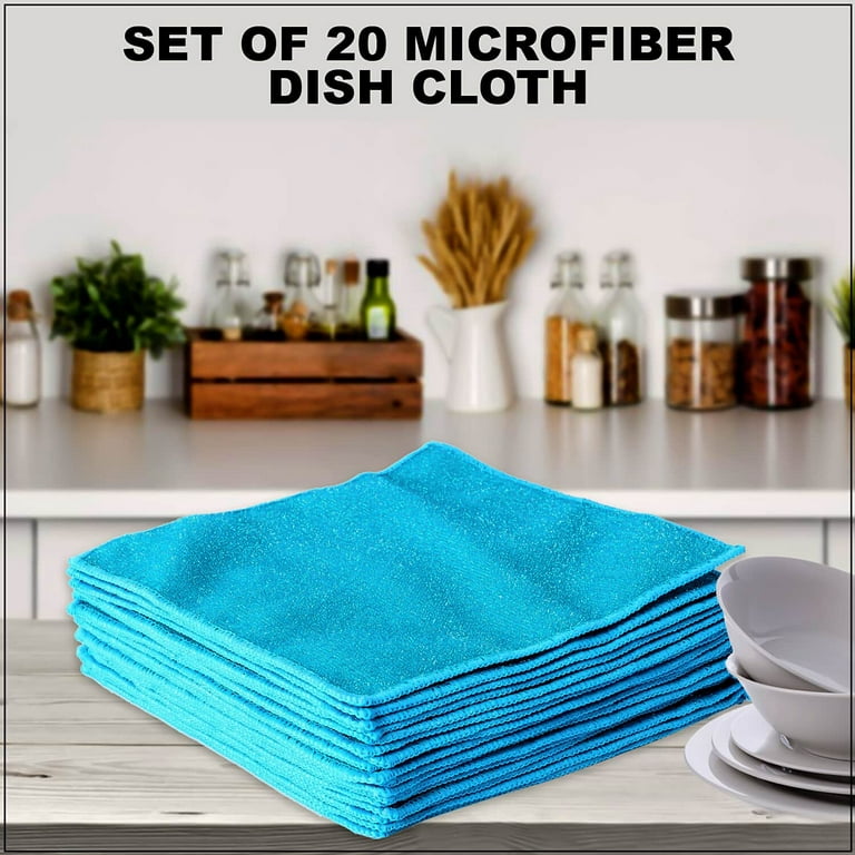 Shop LC Set of 20 Double Microfiber Cleaning Cloth Scratch Fiber Kitchen  Teal Dish Towel Birthday Gifts Christmas Gifts 