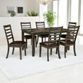 thumbnail image 3 of Cosmic Homes 7-Piece Dining Table Set for 6 – Black & Brown, Wooden Kitchen Table with Faux Leather Chairs, 3 of 7