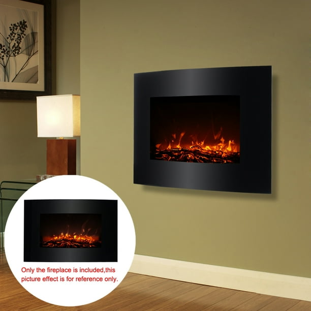 Decdeal Large 35"*22" Electric Wall Mount Fireplace 3D Flame Heater