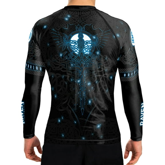 Raven Fightwear Men's Nordic 3.0 BJJ Rash Guard MMA Black/Blue