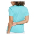thumbnail image 2 of CHAMPION Womens Aqua Ribbed Pullover Logo Graphic Short Sleeve Crew Neck T-Shirt S, 2 of 4