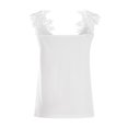 thumbnail image 5 of AOOCHASLIY Womens Tee Valentine's Day Women Ladies Solid Sleeveless V-neck Pullover Lace Vest Tank Tops Shirts Blouse, 5 of 8