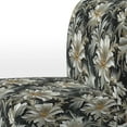 thumbnail image 4 of Designart "Exotic Floral Pattern In Grey And Black" White Floral Upholstered Accent Chair - Cottage Arm Chair For Bedroom, 4 of 7