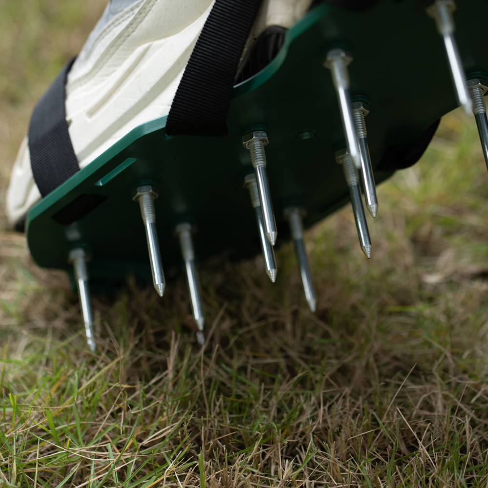 Lawn and Garden Aerator Spike Shoe With 3 Metal Buckle Straps