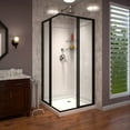 thumbnail image 5 of DreamLine Cornerview 36 in. D x 36 in. W Framed Sliding Shower Enclosure, Shower Base and Acrylic Backwall Kit in Satin Black, 5 of 16