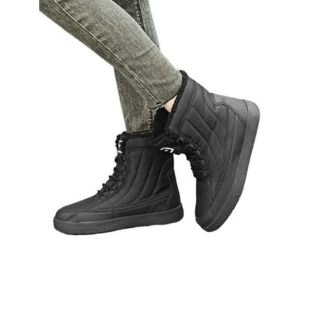 

Avamo Women Comfort Ankle Bootie Plush Lining Snow Boots Walking Anti Slip Booties Black 5.5