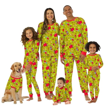 

Christmas Pajamas Christmas Matching Pajamas for Family Sets Adult Lazy Holiday Xmas Pjs Sleepwear for Couples Men Women Slumber Party Baby 18 Months