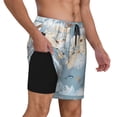 thumbnail image 3 of Picia Animals Travel World Map pattern Mens Swim Trunks with Compression Liner Stretch Beach Shorts Quick Dry with Zipper Pockets No-Chafing Board Shorts-Medium, 3 of 9