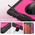 thumbnail image 5 of Dteck Case For Samsung Galaxy Tab S7 FE 2021 12.4-inch SM-T730/T736B,Shockproof Rubber 3-Layer Protection Hybrid Hard Kickstand Case Cover for Galaxy Tab S7+ T970/T975 with Shoulder Strap,Rose+Black, 5 of 7