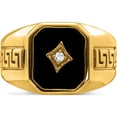 thumbnail image 5 of 14K Yellow Gold Onyx And Diamond Greek Key Design Mens Ringsize 10 (Width 3.6 To 14.6) - Jbsp, 5 of 5