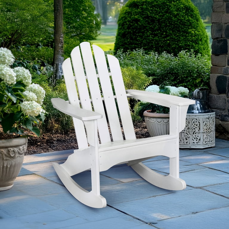 Hanover All-Weather Adirondack Rocking Chair in White - Walmart.com