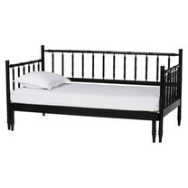 Baxton Studio Twin-To-King Expandable Daybed-Wood Spindle Bed Frame with Bamboo-Inspired Posts