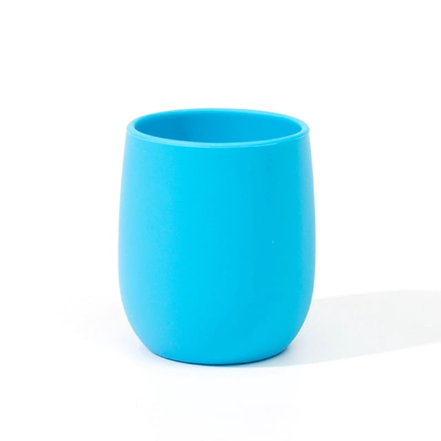 Taza de agua de silicona para niños, taza de bebida de aprendizaje a prueba de caídas para bebés, taza de alimentos complementarios de silicona para bebés