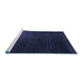 thumbnail image 2 of Ahgly Company Machine Washable Indoor Square Abstract Blue Modern Area Rugs, 7' Square, 2 of 4