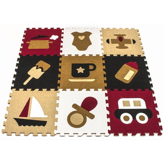 Sorbus Kids Puzzle Play Mat - 9 Foam Interlocking Tiles, Thick Non-Toxic Baby Crawling Mat