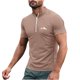 thumbnail image 5 of Blusa y camisa de manga corta con cuello alto para hombre, de verano, de color liso, ajustada, deportiva, con cremallera, de manga corta, con cuello alto., 5 of 5