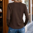 thumbnail image 4 of Kcavykas Womens Tops Waffle Knit Women's Blouses Crew Neck Raglan Long Sleeve Loose Casual Top for Daily, 4 of 8