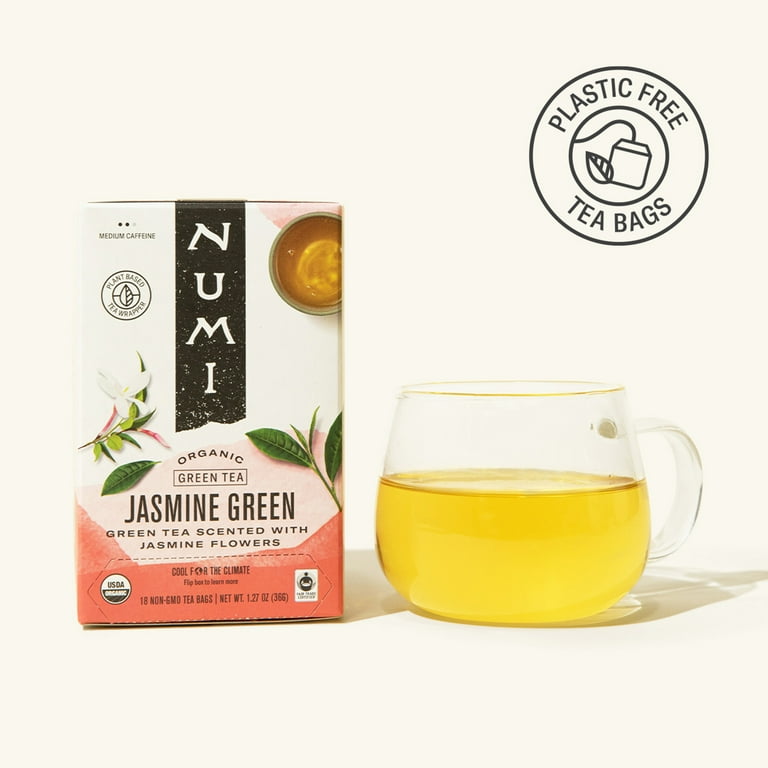 Numi Organic Jasmine Green Tea, 18 Count Microplastic Free Tea