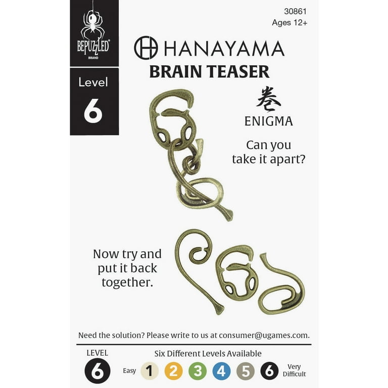 BePuzzled, Enigma Hanayama Metal Brainteaser Puzzle Level 6 Ages BePuzzled, Enigma Hanayama Metal Brainteaser Puzzle Level 6 Ages