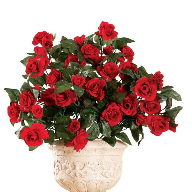 Collections Etc Artificial Floral Rose Bushes Set of 3, Maintenance