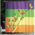thumbnail image 4 of Ambesonne Nature Shower Curtain, Floral Leaves Stripes, 69"Wx75"L, Multicolor, 4 of 5
