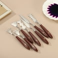 thumbnail image 6 of Uxcell 3 Pcs Stainless Steel Palette Knife, No.5 Professional Art Spatula Oil Painting Accessories Color Mixing Scraper with Wood Handle, Great for Canvas Acrylic (Red Brown, 8.19-Inch), 6 of 6