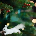 thumbnail image 6 of Uutvery Christmas Squirrel Table Decor,Lifelike White Squirrels Christmas Ornament,Desktop Mini Figurine Display,Winter Holiday Decor,Unique Xmas Tree Ornament,Adornment Garden Squirrel, 6 of 8