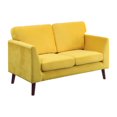 thumbnail image 2 of Topline Home Furnishings Striking 3pc Yellow Velvet Sofa Set, 2 of 7
