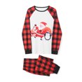 thumbnail image 3 of Nituyy Family Christmas Pjs Matching Sets Christmas Pajamas Santa Printed Top and Plaid Pants Sleepwear for Family, 3 of 10