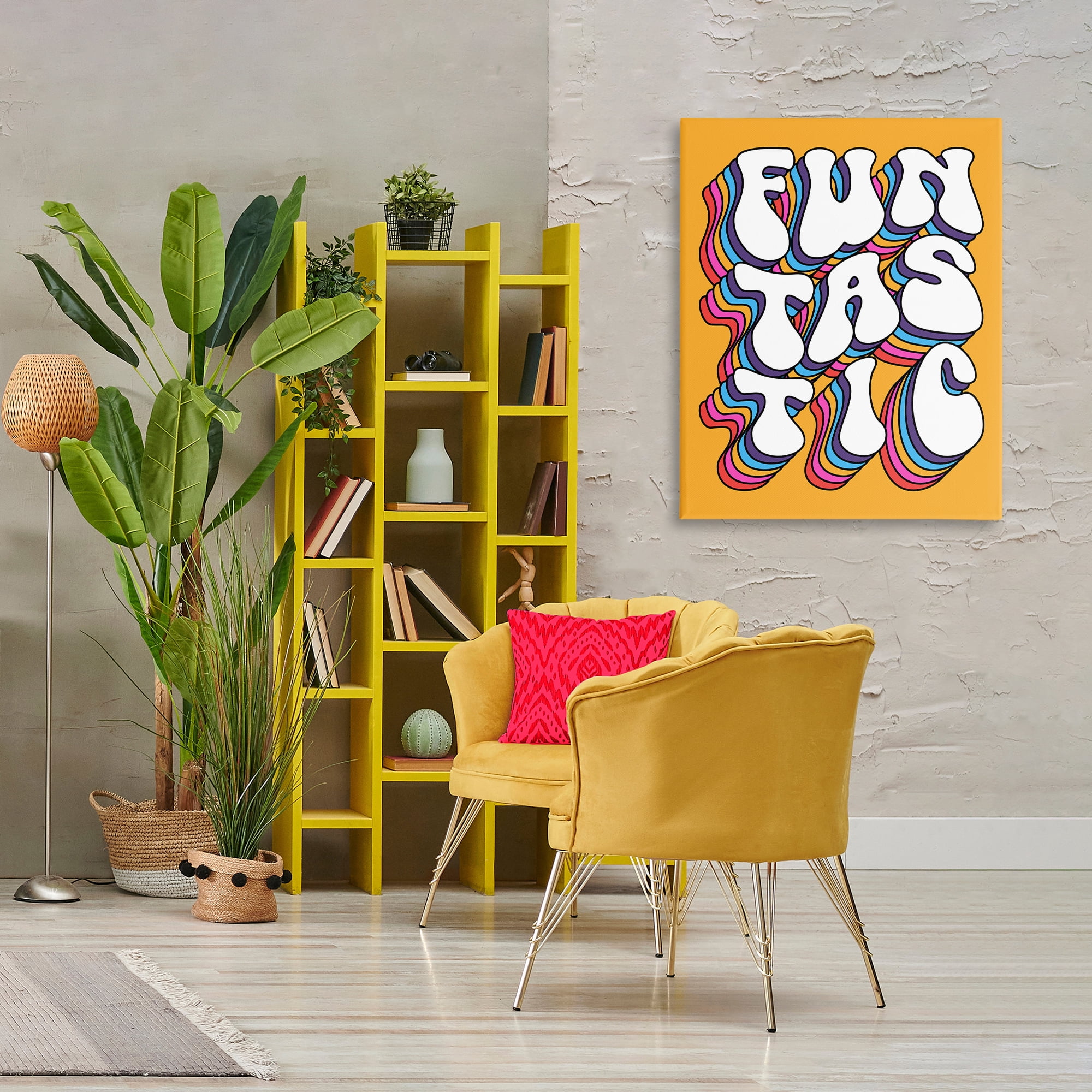 Stupell Industries Funtastic Groovy Typography Text & Numbers Painting Wrapped Canvas Art Print Wall Art, 30 x 40